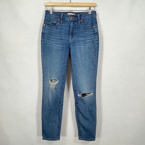 Madewell Skinny Crop Jeans Distressed School Ethical Boho Grunge Staple 28 - Picture 5 of 8
